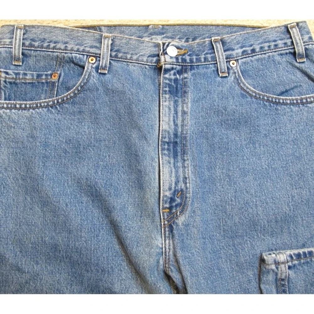 Vtg Levi's 505 Reg Fit Straight Leg Blue Denim Jeans Men's 36x32 Tag (38x32) USA